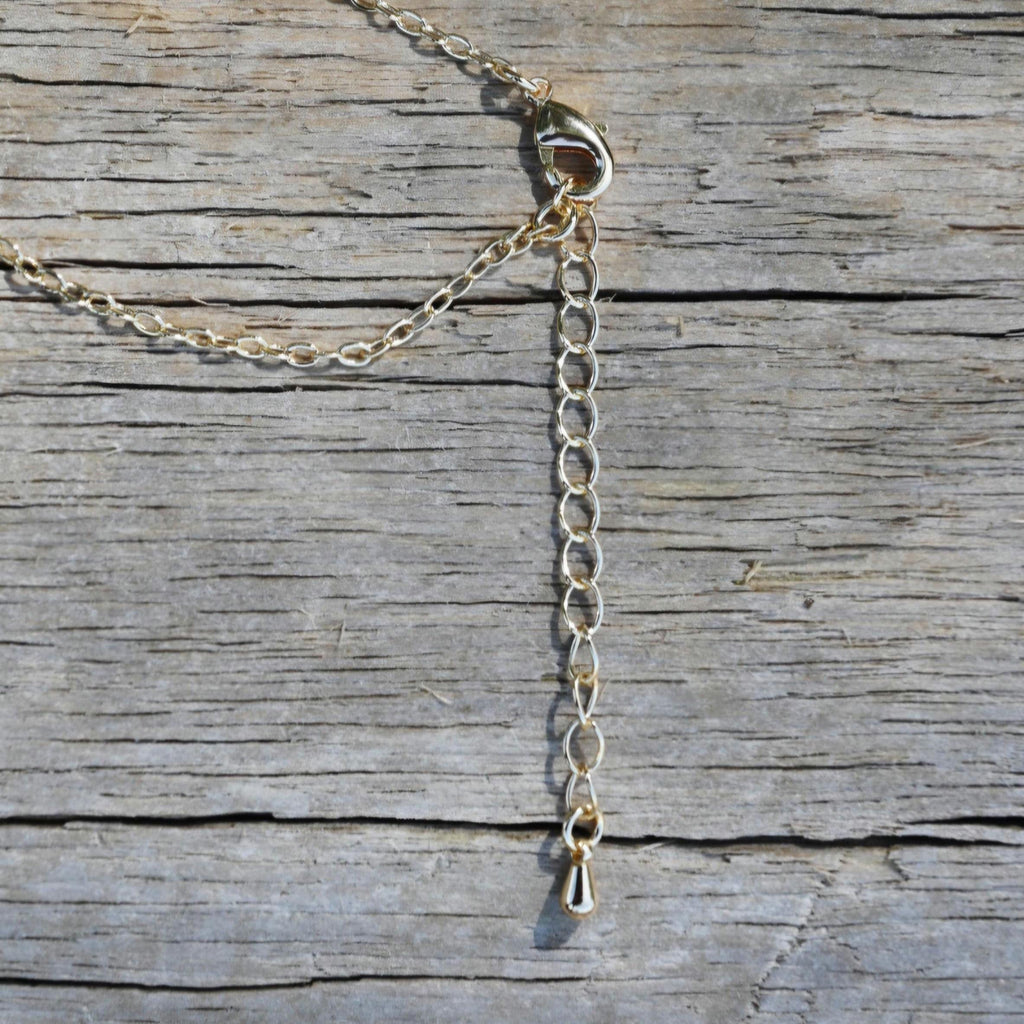 Sunset Square Pendant Necklace Hand Stamped, Gold Plated