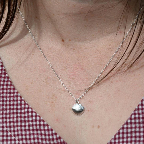 Coastal Seashell Necklace, Silver-Plated Tarnish Resistant, Surfer Accessory