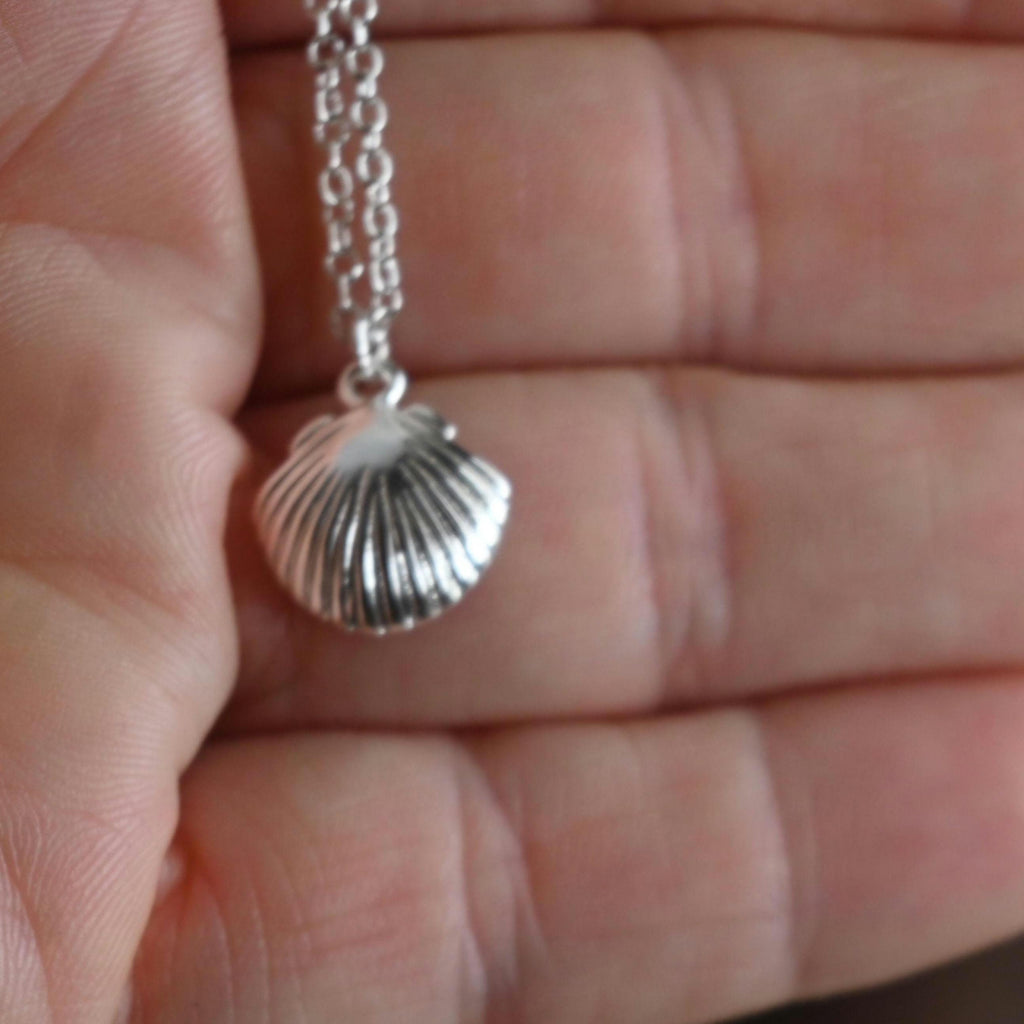 Coastal Seashell Necklace, Silver-Plated Tarnish Resistant, Surfer Accessory