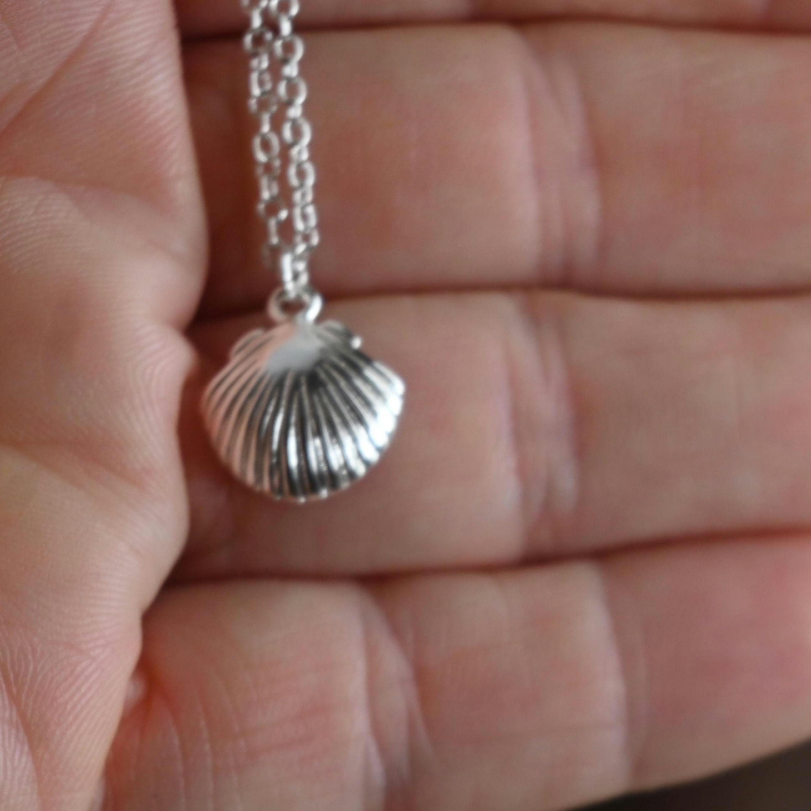 Coastal Seashell Necklace, Silver-Plated Tarnish Resistant, Surfer Accessory