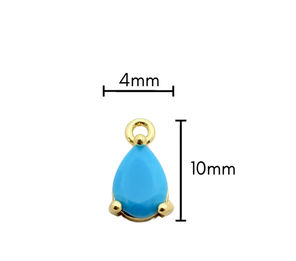 Beach Starfish Necklace with Turquoise Teardrop Charm, Gold Plated Tarnish Resistant, Ocean Inspired Gift