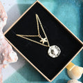 Ocean Necklace Set, Gold- Plated Seashell and Dainty Starfish, Tarnish Resistant Layered Jewellery