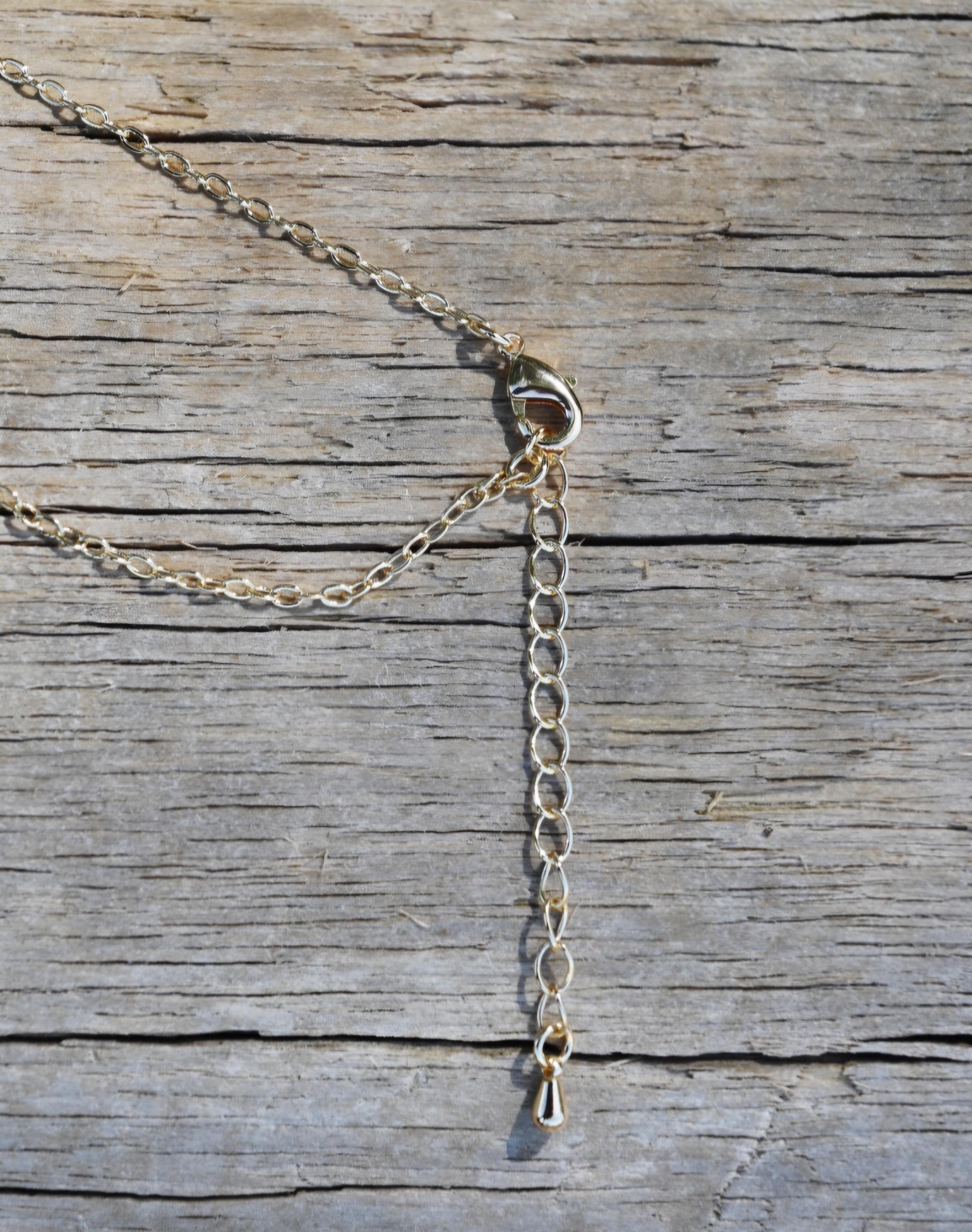 Sand Dollar Square Pendant Necklace Hand Stamped, Gold Plated