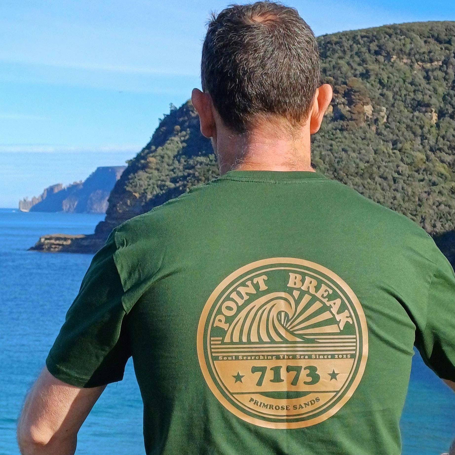 Retro Surf Brand T-Shirt, Forest Green AS Colour Staple Tee, Unique Surfer Gift