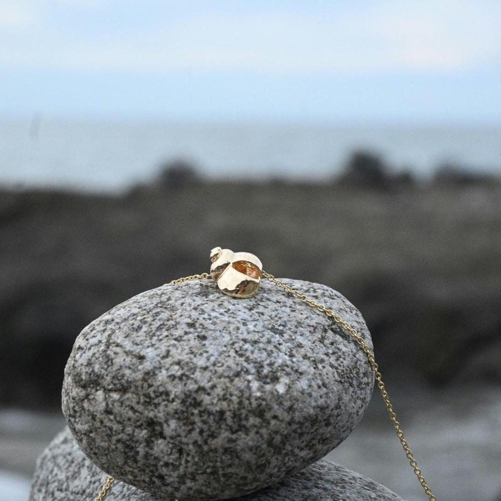 Seaside Shell Necklace, Gold-Plated Tarnish Resistant, Coastal Style Jewellery