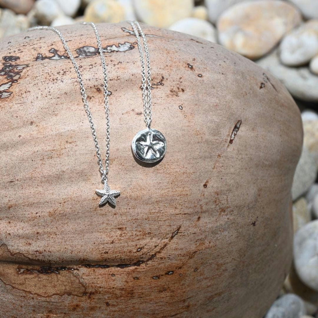 Silver Plated Starfish Necklace Set, Tarnish Resistant Layered Jewelry