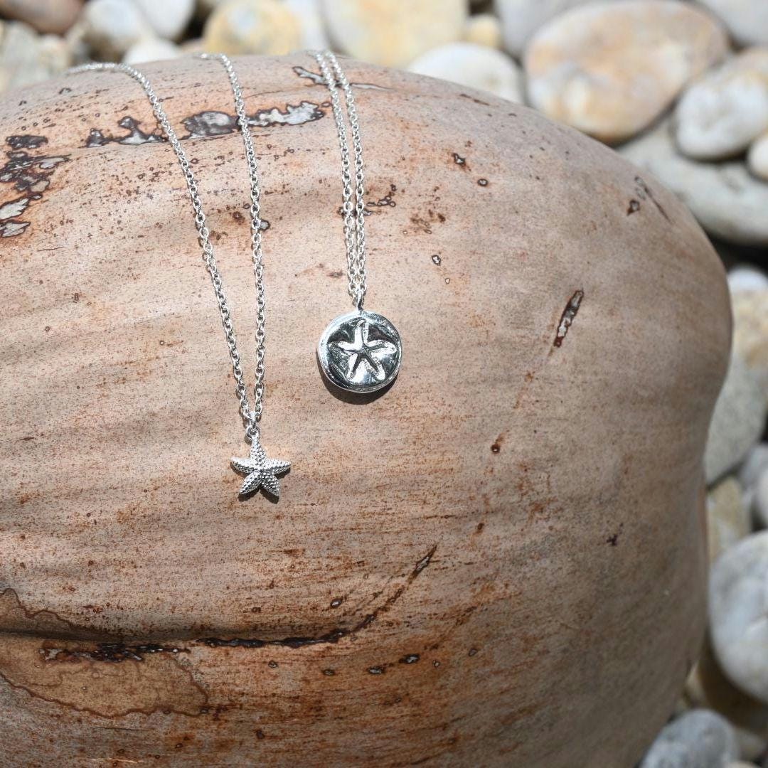 Silver Plated Starfish Necklace Set, Tarnish Resistant Layered Jewelry