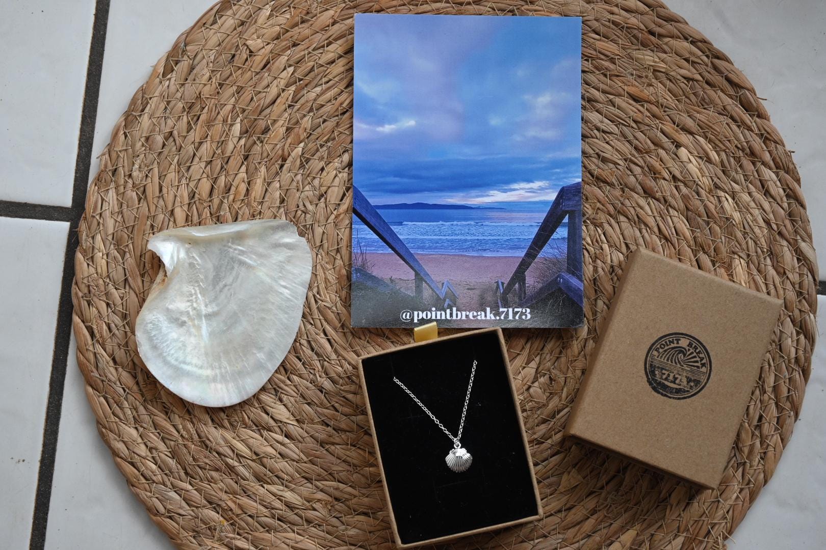Coastal Seashell Necklace, Silver-Plated Tarnish Resistant, Surfer Accessory