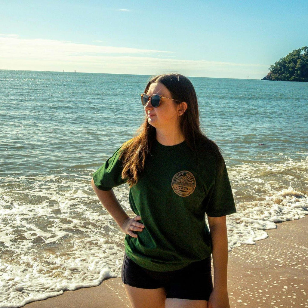 Retro Surf Brand T-Shirt, Forest Green AS Colour Staple Tee, Unique Surfer Gift