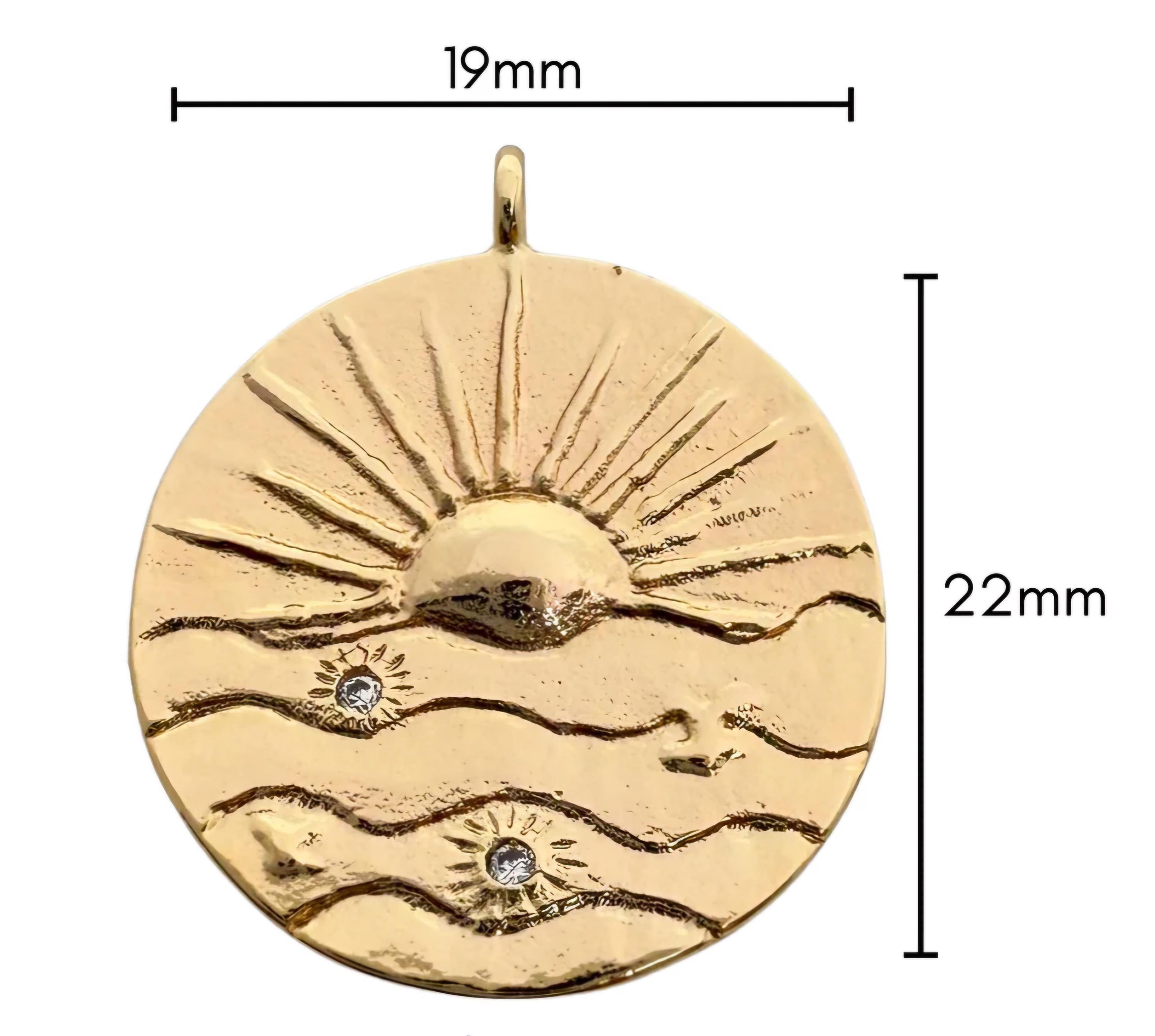 Sunrise Necklace with Mini Starfish, Gold-Plated Tarnish Resistant, Coastal Style