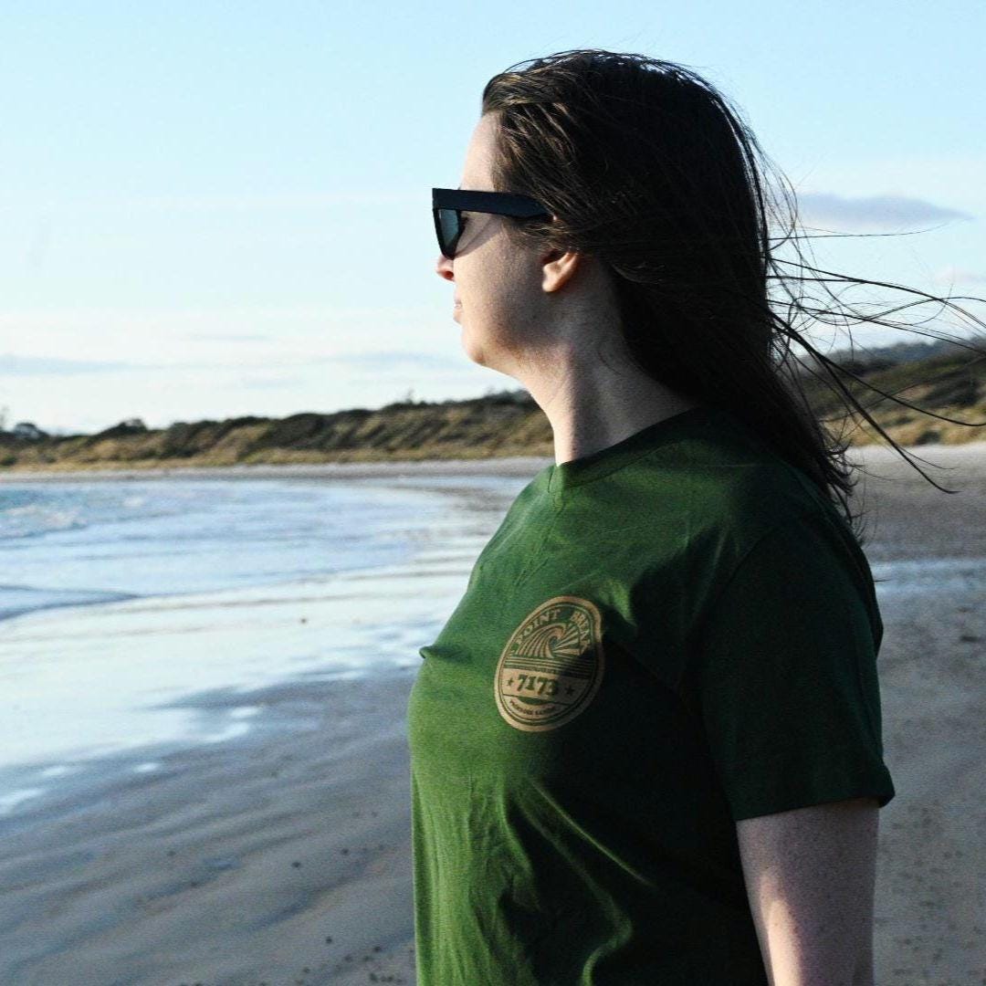 Retro Surf Brand T-Shirt, Forest Green AS Colour Staple Tee, Unique Surfer Gift