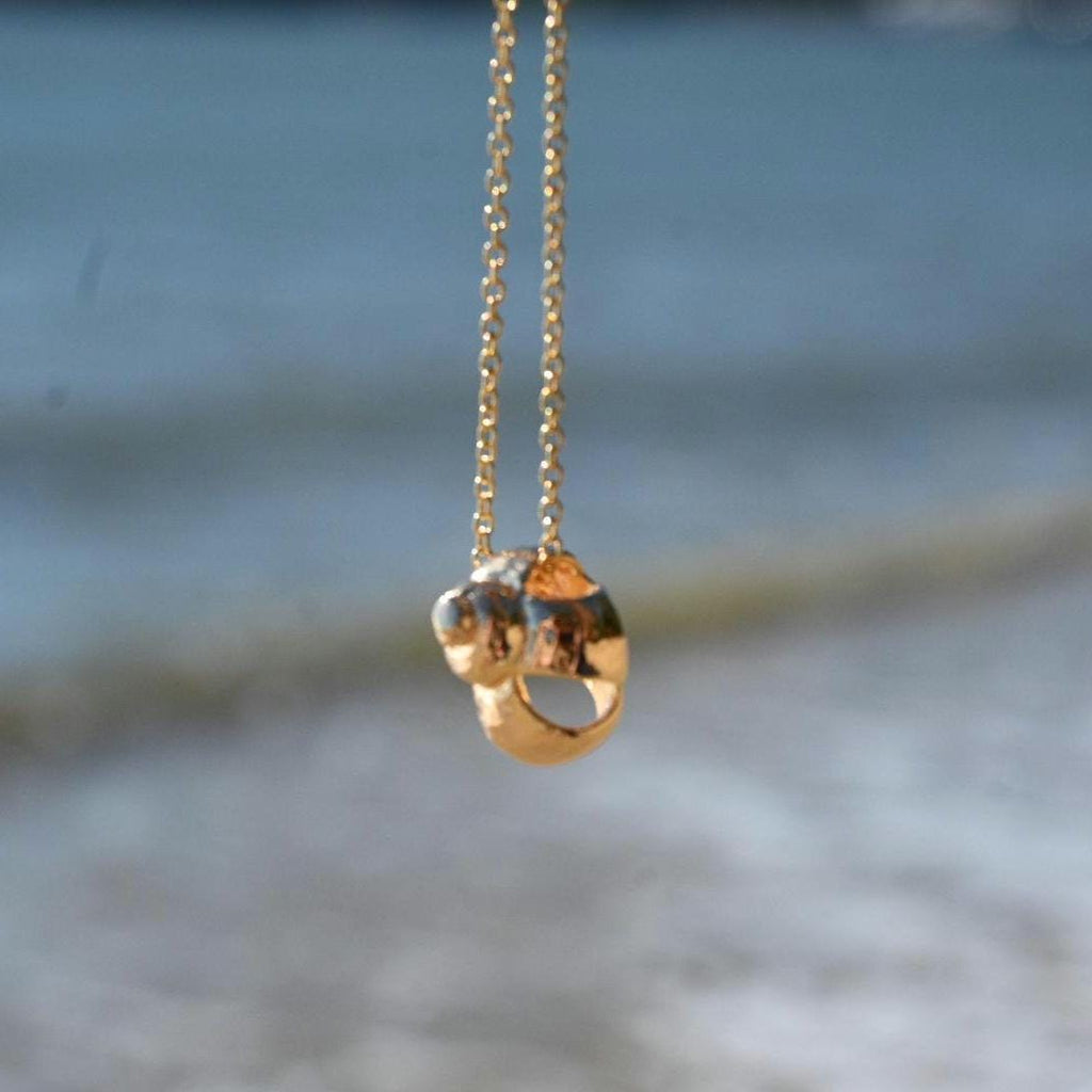 Seaside Shell Necklace, Gold-Plated Tarnish Resistant, Coastal Style Jewellery