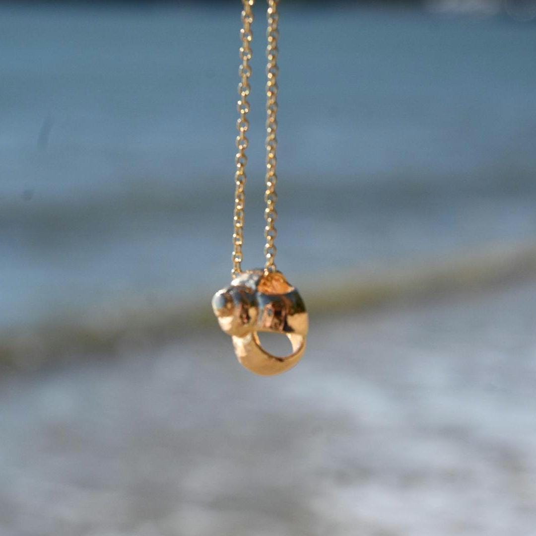 Seaside Shell Necklace, Gold-Plated Tarnish Resistant, Coastal Style Jewellery