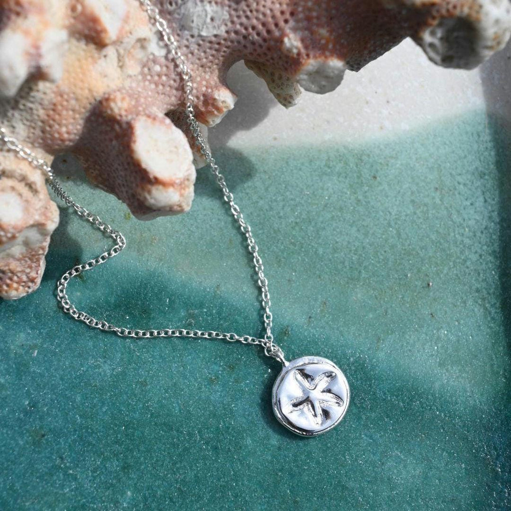 Silver Plated Starfish Necklace Set, Tarnish Resistant Layered Jewelry