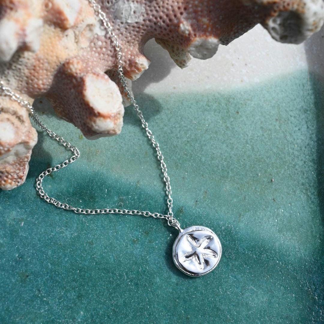 Silver Plated Starfish Necklace Set, Tarnish Resistant Layered Jewelry
