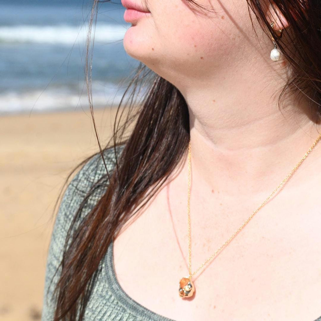 Seaside Shell Necklace, Gold-Plated Tarnish Resistant, Coastal Style Jewellery