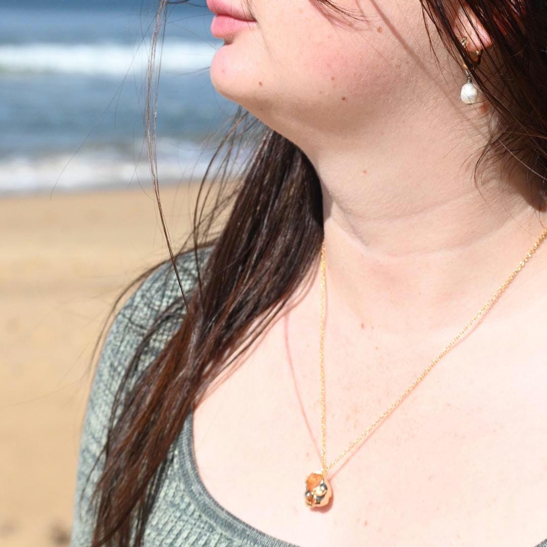 Seaside Shell Necklace, Gold-Plated Tarnish Resistant, Coastal Style Jewellery